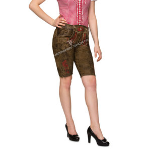 Meilleurs shorts en cuir suédé de vachette véritable bavarois, respirants, style costume traditionnel allemand, pour femmes et adultes, vente en gros - Product Image 3
