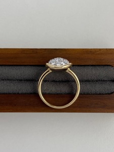 แหวนเพชรแล็บโกรว์ดีไซน์มินิมอลทันสมัย ทองคำ 14K ทรงกลม ฝังแบบ Bezel สำหรับงานหมั้น งานแต่งงาน ของขวัญเครื่องประดับ - Product Image 4