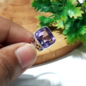 925 Sterling Silver Cushion Cut Amethyst <b>Ring</b> for Women Natural Purple Amethyst Gemstone <b>Ring</b> Gift <b>Ring</b> Wholesale Supplier - Product Image 3