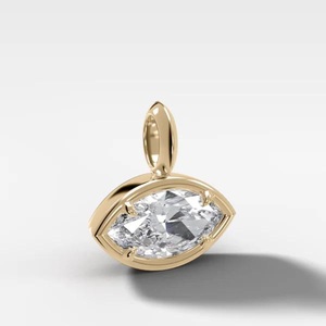 Colgante Minimalista de Moissanita con Forma de Gota de Agua Radiante Ovalada de 4 CT, Chapado en Oro sobre Plata de Ley 925, Bisel Negro, Personalizado para Fiestas - Product Image 3