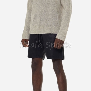 กางเกงขาสั้นหนังผู้ชายสำหรับฤดูร้อนและสวมใส่ต่อสู้ แฟชั่นใหม่ กางเกงขาสั้นลำลองผู้ชาย หนังแท้ 100% - Product Image 3