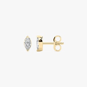 Boucles d'oreilles tendance en or jaune 14 carats avec diamants de laboratoire taille marquise en forme de V, certifiées IGI pour femmes - Product Image 3