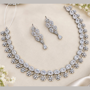 Juego de Collar y Aretes JeweleMarket para Mujer, Chapado en Oro, con Cristales de Imitación, Estilo Étnico, para Boda, Compromiso, Aniversario, Regalo - Product Image 1