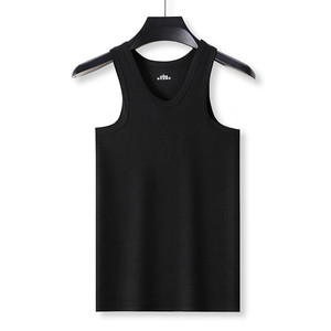 Débardeur côtelé 100 % coton pour homme, col en U, sans manches, sous-vêtement, gilet de sport basique uni, grandes tailles L-4XL - Product Image 1