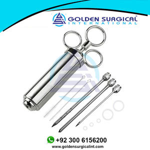 Jeringas Inyectoras de Carne de Acero Inoxidable, Jeringas para Sazonar Carne de BBQ con 3 Agujas para Marinado, para Ahumador de Carne - Product Image 2