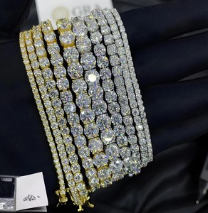 Laysware Jewels Cadena de tenis de plata 925 con diamantes de moissanita VVS de 2MM, 3MM, 4MM, 5MM, Collar y Pulsera para Hombre y Mujer, Joyería Hiphop - Product Image 5