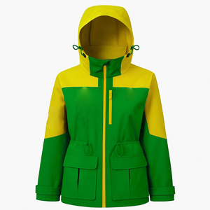 Veste zippée à capuche pour femme, couleur contrastée, légère, décontractée, avec logo personnalisé, vente en gros de vestes pour femmes - Product Image 4