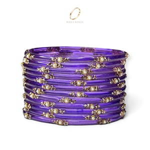 Bracelets en verre violet de qualité supérieure, style goutte de pluie, signature cachemire, conçus pour les femmes, bijoux de mode au prix de gros le plus bas - Product Image 5
