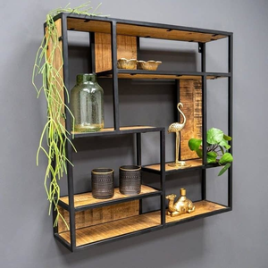 Estante de Pared Metálico para Libros, Plantas y Artículos Decorativos, Decoración del Hogar - Product Image 1