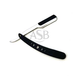 Silver Black Barber Razor Stainless Steel Dual Tone Straight Edge Professional Grooming <b>Tool</b> Custom Logo OEM - Product Image 2