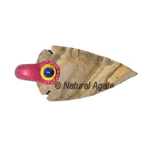 Collier de pointes de flèche en jaspe fantaisie-Colliers enroulés en fil noir - Product Image 2