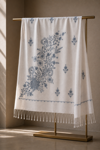 Chal de Mujer con Bordado Floral Acrílico, con Flecos, Largo, Ligero, Reversible y Transpirable, para Uso Diario en Invierno - Product Image 1