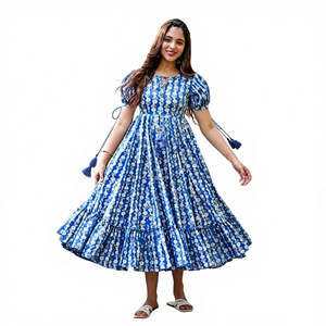 Vestido de Fiesta Elegante de Diseño Indio, en Tela de Rayón con Estampado Digital, Estilo Bollywood, Casual, Último Modelo Exclusivo, Superventas - Product Image 1