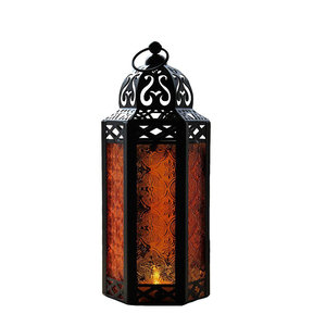 Iron <b>lantern</b> with patterned panels Intricate cutout design <b>lantern</b> Colorful patterned panels <b>lantern</b> - Product Image 6