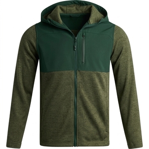 <b>Men's</b> Hooded Fleece <b>Jacket</b> Full Zip Solid Color Casual Windproof Polyester Outerwear Autumn Wear - Product Image 5