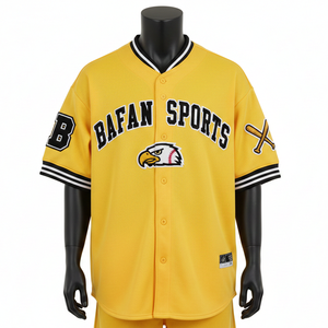 T-shirt 100% coton pour homme, coupe ample, imprimé, maillot de baseball pour homme, polyester, maille respirante, col côtelé, twill, logo personnalisé - Product Image 6