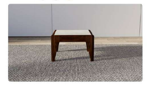 Table basse carrée en bois, table d'appoint rustique, ottoman d'appoint pour salon, chambre à coucher, maison - Product Image 5