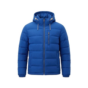 Hooded Quilted Waterproof <b>Bubble</b> Jacket Black Full Sleeve Winter Windproof Cotton Shell Knitted Fabric Polyester Filling Stand - Product Image 1