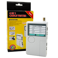 Testeur de câble réseau portable Kico 4-en-1 en plastique blanc pour RJ45/RJ11/USB/BNC/IEEE1394 LAN Cat5/Cat6/Cat7