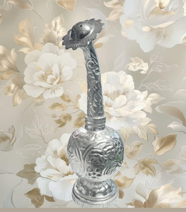 Arroseur d'eau décoratif traditionnel Gulab Pash en argent, motif floral - Product Image 1