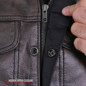 Chaleco de cuero para hombre con logotipo y diseño personalizados, chaleco de motociclista de cuero genuino para hombre, color personalizable. - Product Image 4