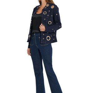 Chaqueta Vaquera Casual Lavada para Mujer Tallas Grandes, Otoño/Invierno/Verano, 100% Algodón, Tejido Transpirable, Venta al por Mayor, Muestra Gratis - Product Image 4
