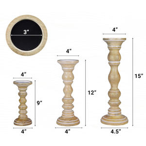 Wooden Candle Holders Premium Quality Set of 3 Mango Wood for Home and Church Decor Candle Stand for Online Sellers Low MOQ - Product Image 3