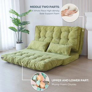 Sofá Cama Rectangular Convertible para Sala de Estar, Relleno de Espuma de Alta Densidad, Tapizado en Corduroy, Lujoso, Hecho en Vietnam, Modelo MD05 - Product Image 4