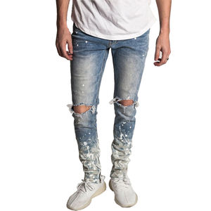 Pantalones Vaqueros Clásicos para Hombre, Elásticos, Azul Oscuro, Casuales, Ajustados - Product Image 4