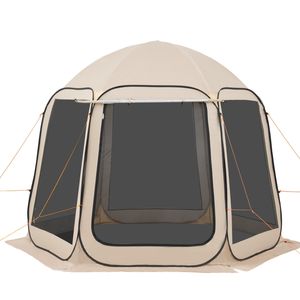 Tenda Schermo Pop-Up Portatile 10 x 9,2 piedi, Capacità 4-8 Persone, Materiale Oxford, Strato Singolo con Tettoia Estesa e Borsa per il Trasporto - Product Image 3