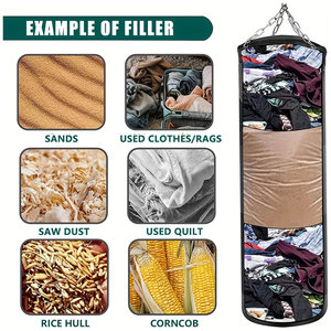 1 sac de frappe en tissu Oxford noir non rembourré avec gants, équipement d'entraînement de Taekwondo pour adultes, pour salle de sport à domicile, à suspendre - Product Image 6