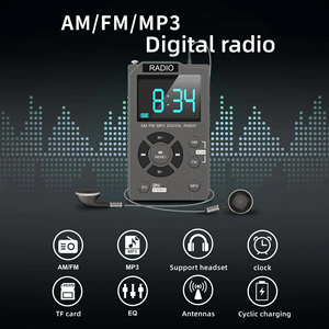 วิทยุพกพาขนาดเล็ก AM FM ดิจิตอล เล่น MP3 รองรับ TF Card พร้อม EQ หูฟัง นาฬิกา เหมาะสำหรับการเรียน การทำงาน กิจกรรมกลางแจ้ง และใช้ในบ้าน - Product Image 6