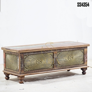 SUREN SPACE SS2632 Baúl de Madera de Diseño Único, Hecho a Mano por Diseñadores Indios, Último Diseño, Estilo Único, Baúl Comercial para Sala de Estar - Product Image 2