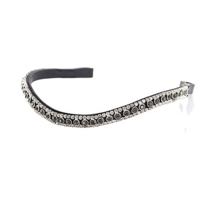 <b>Top</b> Quality Genuine Imported Leather Equestrian Horse Brow Band With Bling <b>Crystals</b> Manufacturer Supplier Saman Exports - Product Image 3