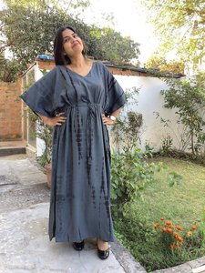 Premium Garde Tie Dye Kaftans Vestido tejido suave y agradable a la piel Hasta el suelo Kaftans de moda Tie Dye - Product Image 2