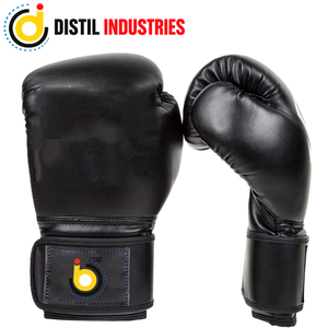 Guantes de Boxeo de Piel Sintética Negra de Primera Calidad con Correa de Velcro para Entrenamiento, Sparring, MMA, Muay Thai y Kickboxing – Unisex para Gimnasio - Product Image 1