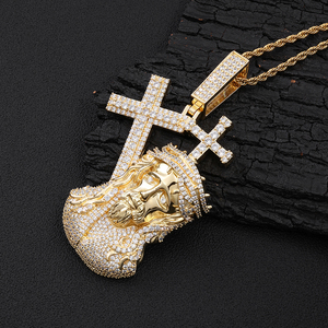 <b>Mens</b> Moissanite Diamond Jesus <b>Cross</b> Pendant 925 Silver Lightweight Iced Out Hip Hop <b>Necklace</b> Certified Diamond Religious Gift - Product Image 1