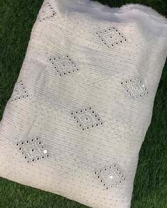 Custom Design Sequin Embroidery Fabric Luxury Beaded Lace Fabric African Fashion Dress <b>Material</b> - Product Image 1