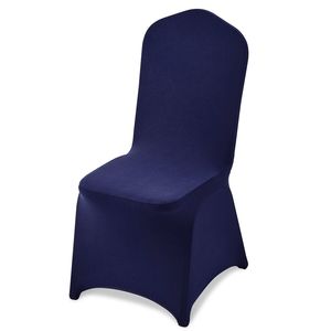 50 Pcs Navy Blue Polyester Spandex <b>Chair</b> <b>Covers</b> <b>Stretch</b> Flat-Front Slipcovers for Wedding Party <b>Dining</b> or Banquet <b>Chairs</b> - Product Image 1