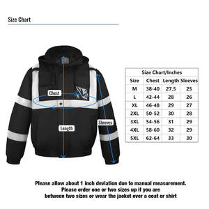 Chaqueta de Seguridad Reflectante de Alta Visibilidad, Transpirable, Antiestática, Resistente al Viento, con Cremallera Impermeable, para Hombres, Construcción, Inspección, Aire Libre - Product Image 5