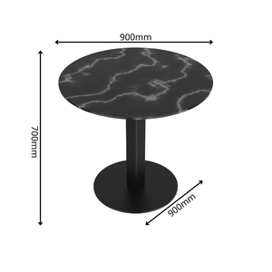 Mesa de Centro Moderna y Duradera de Metal con Superficie de Madera, Base de Pedestal con Recubrimiento en Polvo, Muebles para Sala de Estar, Estructura Metálica, Modelo Metal Drake 1 - Product Image 2