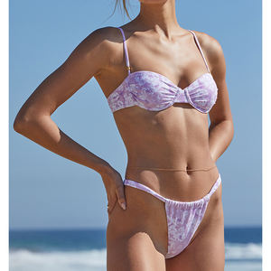 Conjunto de Bikini Sexy con Encaje y Logotipo Personalizado de la Mejor Calidad para Mujeres Jóvenes, Transpirable, Sin Varillas, con Botones - Product Image 1