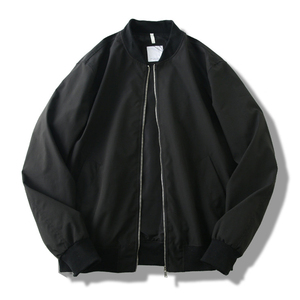 Blouson bomber uni pour homme, fermeture éclair, col montant, style streetwear décontracté, à capuche, respirant, en toile de polyester, hiver - Product Image 6