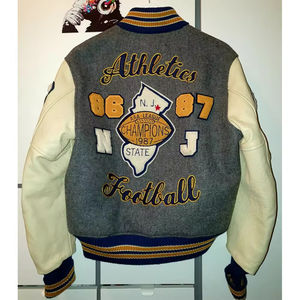 Chaqueta Varsity Personalizada en Color y Talla, Precio Razonable, Chaqueta de Béisbol Universitaria de Color Único, la Más Vendida, Ropa Urbana para Hombre - Product Image 5