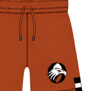 Pantalones Cortos de Rugby Color Marrón Óxido y Negro, Cintura Elástica con Cordón, Rayas, Uniforme de Equipo Personalizado, Transpirables, para Entrenamiento y Deportes - Product Image 4