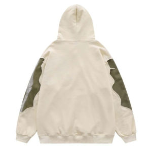 Hoodie d'hiver effet vieilli en coton mélangé délavé à l'acide, avec patch personnalisé, appliqué, broderie, texte ou logo, coupe oversize - Product Image 6