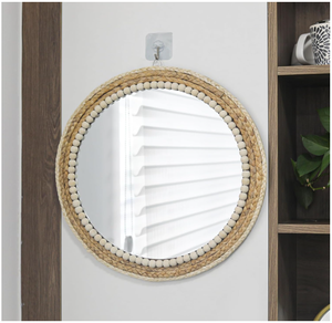 Vietnam Modern Grass Floral Round <b>Mirror</b> Handmade Wall Decor - Product Image 2