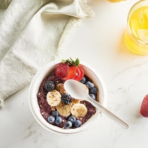 Eco Friendly Compostable Paper Spoon for Festival Event and Food Stall 155mm Paper Spoon for Yogurt Smoothie Bowl and Desserts - Product Image 1