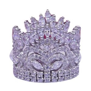 Gemvanity SR1453 Anillo de compromiso de lujo chapado en oro de 14K con moissanita de corte brillante y engaste de canal, diseño de corona clásica cristiana, para fiesta - Product Image 4