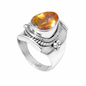 925 Sterling Silver <b>Citrine</b> <b>Ring</b> Handmade Boho Statement <b>Ring</b> Oval <b>Citrine</b> Gemstone Vintage Women Jewelry Gift for Anniversary - Product Image 1